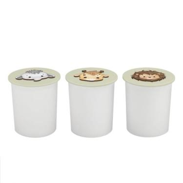 Imagem de Trio de Potes Kit Higiene Bebê Lavável Safari Baby Nuvem - Neném na Nu