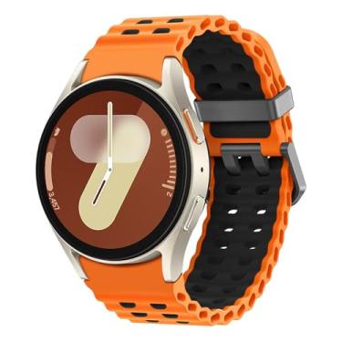 Imagem de Pulseira marinha para Galaxy Watch 7 de 40 mm e 44 mm - Pulseira esportiva de silicone macio sem lacunas para Samsung Watch 7, 6, 5, 4 de 40 mm, 44 mm/6, clássico, 43 mm, 47 mm/4 clássico, 42 mm e 46