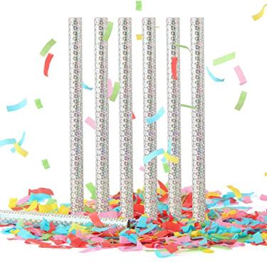 Imagem de BATTIFE Pacote Com 21 Varinhas De Confete, Estalos Coloridos, Palitos Papel Seda Para Comemorações Casamento, Aniversário, Multicoloridos, 14"