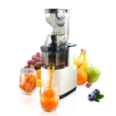 Imagem de umgoogoo Espremedor De Prensa A Frio, Mastigação Lenta, Alto Rendimento, Multifuncional Para Uso Doméstico E Comercial, Rampa Alimentação Ampla, Separação Polpa (Branco)