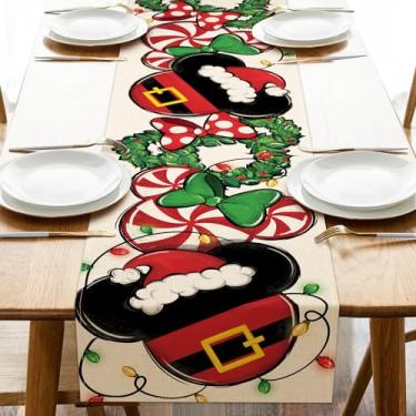 Imagem de Croar Caminho De Mesa Natal, Guirlanda Natal Com Doces Hortelã-Pimenta, Decoração Cozinha E Jantar, Estopa Engraçada Para Festas Inverno, Ambientes Internos Externos, Suprimentos Festas, 13 X 72 Pol
