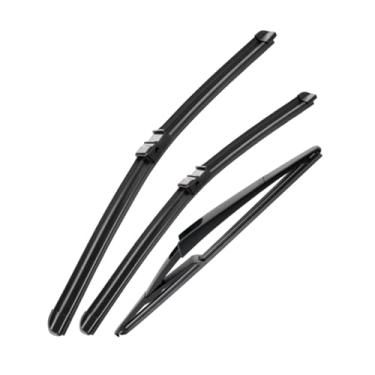 Imagem de Kit com 3 Palhetas Limpador para-brisa Dianteiras e Traseira para,Palheta do Limpador de Para-brisa Premium para Todas as Estações para Peugeot 407 Estate 407SW 2004-2010,Borracha Natural Side Lock