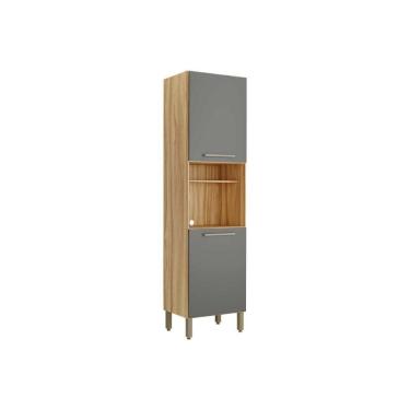 Imagem de Torre Quente de Cozinha Paneleiro Carménère c/ 2 Portas e 1 Nicho p/ Forno 57x211cm Ame...