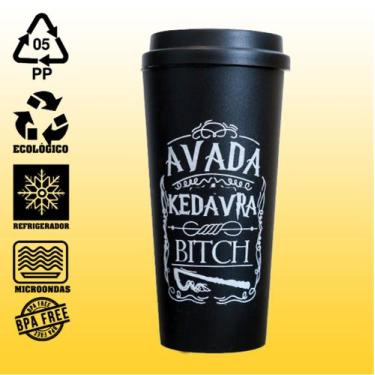 Imagem de Copo Bucks 600ml Personalizado Preto - Harry Potter - AVADA KEDAVRA - 
