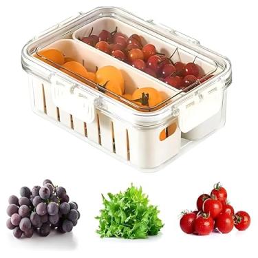 Imagem de Cesto Organizador com Tampa Geladeira – Transparente, Ideal para Frutas, Legumes, Verduras e Despensa