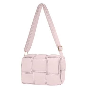 Imagem de NAARIIAN Bolsa tiracolo acolchoada para mulheres, bolsa de ombro leve e inchada com alça ajustável, bolsa Hobo, rosa, Large