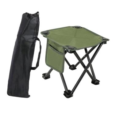 Imagem de YIJU Banco de acampamento dobrável portátil, reclinável, apoio para os pés, mini cadeira dobrável prática para acampamento, gramado, atividades ao ar