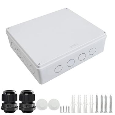Imagem de LeMotech Caixa De Junção Com Furos Reservados Caixa Elétrica De Plástico Abs Ip65 À Prova D'Água À Prova De Poeira Para Projeto Eletrônico Branco 15,7 X 13,8 X 4,7 Polegadas