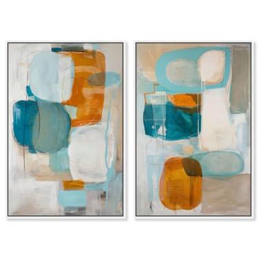 Imagem de Art Remedy Conjunto de tela Arctic Fusion com 2 impressões artísticas modernas, moldura branca, 50 x 76 cm