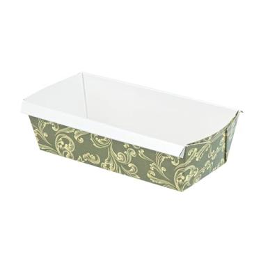 Imagem de Restaurantware Assadeiras de papel floral vintage verde-escuro, 100 unidades, 940 ml, à prova de gordura, prontas para forno, com design floral para restaurantes, padarias, cafés e uso doméstico.