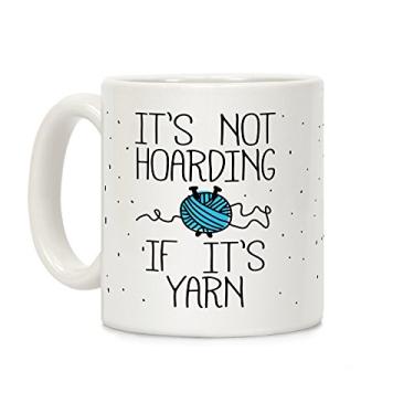 Imagem de LookHUMAN Funny Mug, Novelty Coffee Mugs Knit Happens Funny Coffee Mug With It's Not Hoarding If It's Yarn Print - Crafters' Delight Ceramic Funny Coffee Mugs, 325 ml