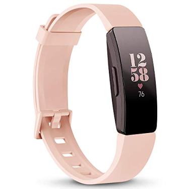 Imagem de Pulseiras de TPU macias AK compatíveis com Fitbit Inspire HR/Fitbit Inspire/Fitbit Ace 2 bandas, pulseiras esportivas à prova d'água para Fitbit Inspire HR Fitness Tracker, rosa, Small