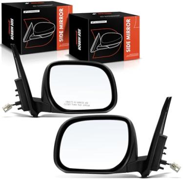 Imagem de A-Premium Par (2) espelhos retrovisores elétricos do lado do motorista e do passageiro - compatível com Toyota RAV4 2006 2007 2008 - Espelho retrovisor externo preto dobrável manual não aquecido -