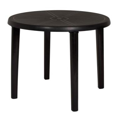 Imagem de Mesa Plástica Redonda Demontável Preta - MOR
