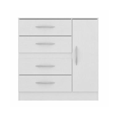 Imagem de Cômoda para Quarto Pequeno 90x93cm 4 Gavetas 1 Porta MDP Menu Móveis