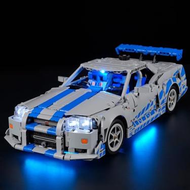 Imagem de LIGHTAILING Luz para carro Lego-42210 2-Fast-2 Furious-Nissan-Skyline GT-R (R34) – Kit de iluminação LED compatível com o modelo de blocos de construção Lego – O conjunto de modelos não está incluído