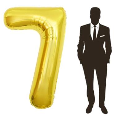 Imagem de Yimen Bloon Balão Gigante De 65" Com Número Em Folha Ouro, Hélio Para Festa Aniversário Infantil, Suprimentos Decoração Tema Casamento E Celebração (Mais 7)