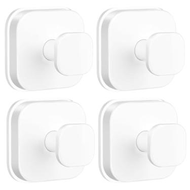 Imagem de Ganchos de ventosa para chuveiro, ganchos de chuveiro resistentes para parede de banheiro, janelas de vidro, portas lisas para pendurar toalhas, roupões, casaco, gancho reutilizável para grinaldas de