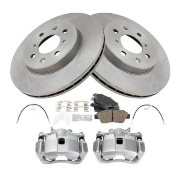 Imagem de TRQ Kit de freio dianteiro e rotor de cerâmica compatível com Honda Fit 2015-2020