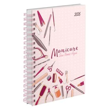 Imagem de Agenda Comercial 2026 Personalizada Capa Dura Manicure Conjunto Rosa