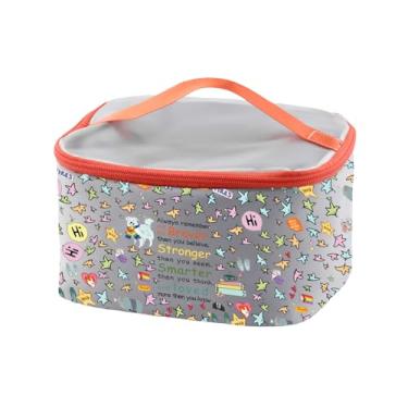 Imagem de PXTIDY Heart Stop TV Show Estojo de maquiagem cosmético Lgbtq presente Hi Leaves bolsa de viagem com zíper bolsa de maquiagem inspirada no Spotify, Cinza, ONE SIDE, Tendência