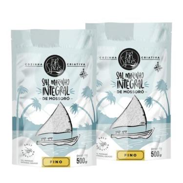 Imagem de Kit 2 Sal Marinho Br Spices Integral Fino Pouch 500g De Mossoró