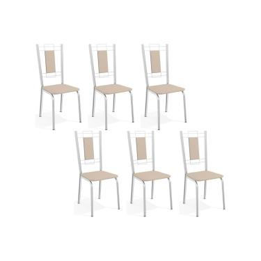 Imagem de Kit 6 Cadeiras Sala Jantar Florença C005 6 Un Cromada/Nude 16 - Kappesberg