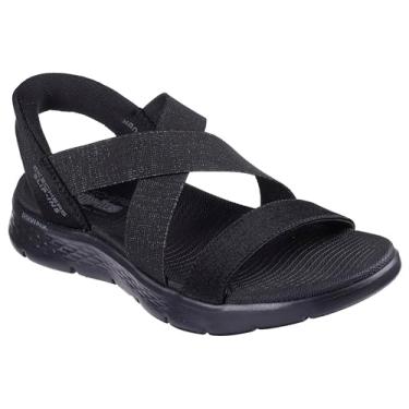 Imagem de Skechers Sandália feminina Go Walk Flex - Glimmer Up Hands Free Slip-ins, Preto/preto, 36