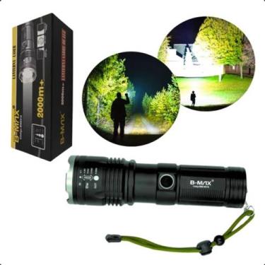 Imagem de Lanterna Led Laser 2000lm B-max Recarregavel Cor da lanterna Preto Cor