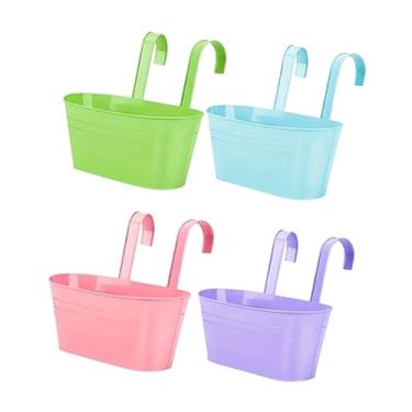 Imagem de KiBcsLic Pacote com 4 Vasos Suspensos, Suporte de Ferro para Plantas em Janelas, Style a, Tamanho real