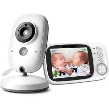 Imagem de Babá Eletrônica, Câmera para Bebês, Tela LCD Colorida de 3.2, Visão Noturna Infravermelha, Áudio Bidirecional, Detecção de Som VOX, Monitoramento Temperatura, Canção de Ninar 110/220v