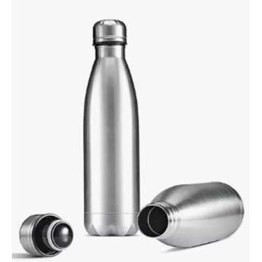 Imagem de Garrafa Térmica Portátil Inox Parede Dupla Prata 500ml Frio 24h Quente 12h