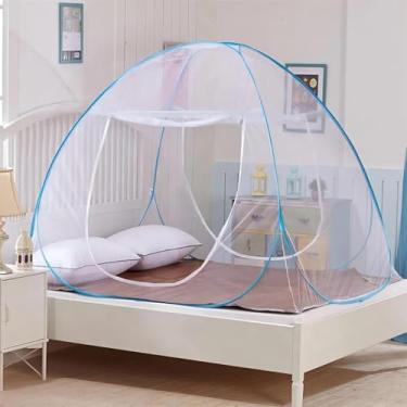 Imagem de Mosquiteiro tenda para cama de casal com 2 portas laterais, Dobrável e Portátil - tamanho 200x150cm
