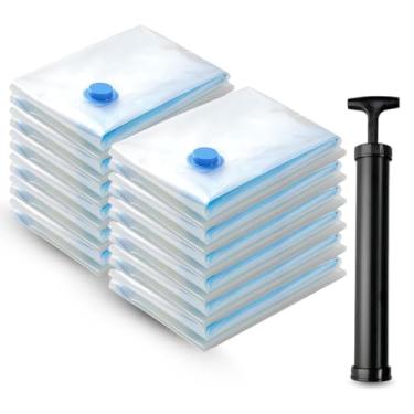 Imagem de Kit 5 Sacos a vácuo para Mala + Bomba Organizadora 50x60cm