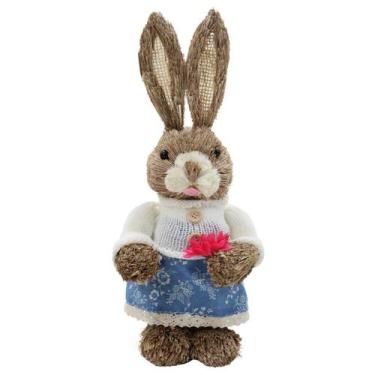 Imagem de Coelha De Páscoa Decoração Enfeite Coelhinha 31 cm - Gici Decor