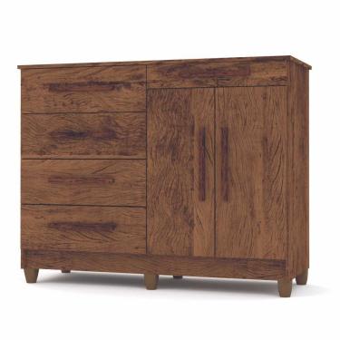 Imagem de Cômoda Sapateira 5 Gavetas E 2 Portas Imbuia Rustico