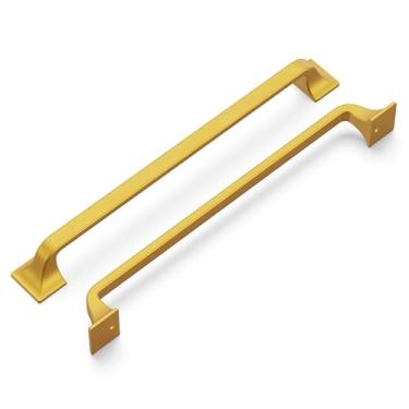 Imagem de Hickory Hardware Puxador de coleção Forge H076705-BGB, 224 mm de centro a centro, latão dourado escovado