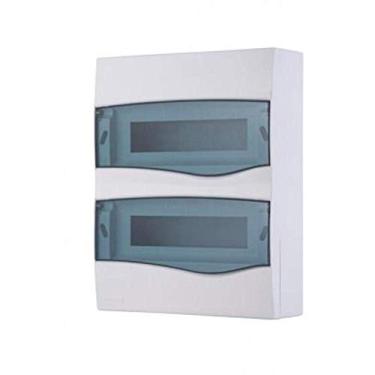 Imagem de Quadro de distribuição de sobrepor com tampa transparente - capacidade 24 din / 16 nema REF.: 56300025