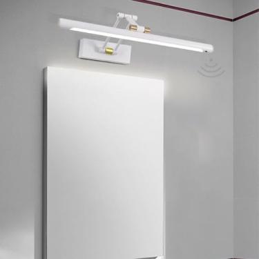 Imagem de Luminária de parede LED para espelho de banheiro, arandelas giratórias de parede com ângulo ajustável com sensor de iluminação espelhada lâmpadas de parede de acrílico modernas para banheiros luzes de