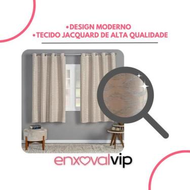 Imagem de Cortina Blackout Tecido Jacquard Estampado Alto Relevo Corta Luz Quart