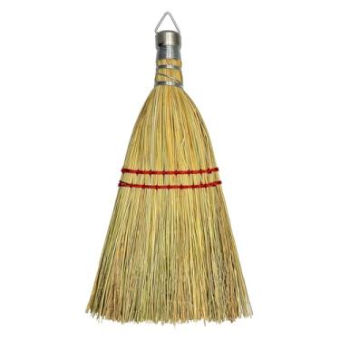 Imagem de Mini batedor de vassoura de milho feito à mão de 30 cm feito de palha de vassoura de milho natural com um design de metal sólido para uso interno e externo, detritos de varanda de carro, Halloween