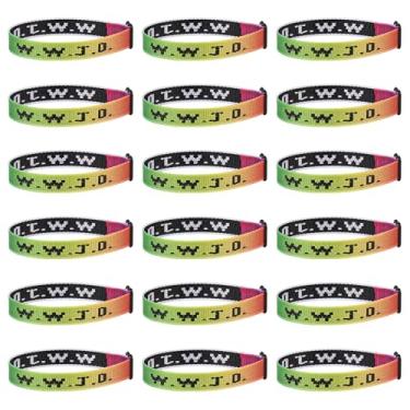 Imagem de Pmormyy 18 peças de pulseiras WWJD para mulheres e homens, pulseiras de presente em massa de Jesus Cristão, ajustável, What Would Jesus Do, Fibra de poliéster, Sem Pedra Preciosa