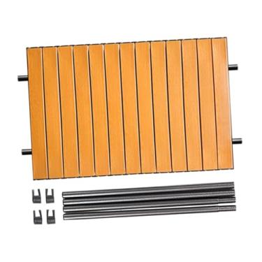Imagem de Generic Mesa dobrável de aço carbono, mesa para carrinho de vagão, de vagão portátil resistente para piqueniques, camping, Marrom
