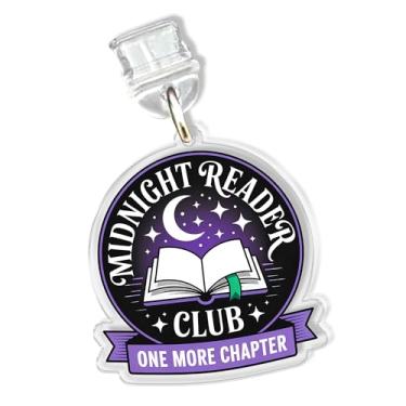 Imagem de Pingentes Midnight Reader Club One More Chapter para Kindle para telefone, pingente de plugue de poeira de 3,8 cm, vida de leitor de coruja, relâmpago/porta de carregamento tipo C, acessórios de