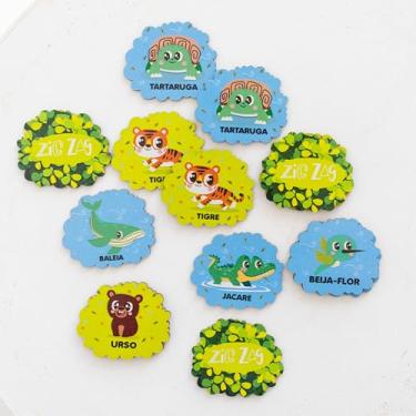Imagem de Jogo Da Memória Animais Da Floresta Safari e Trifauna Grande Mdf