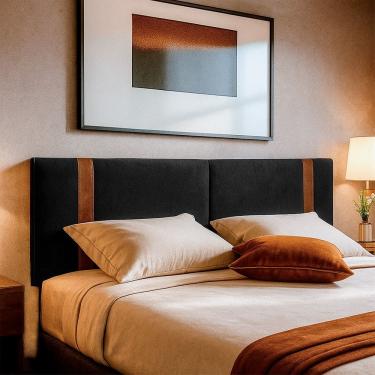 Imagem de Painel Suspenso Cabeceira Dobrável Pietro Para Cama Box King SIze 195cm Boucle