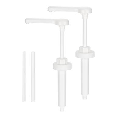 Imagem de 2 peças de tampa de bomba de xarope compatível com jarro de xarope com sabor de chocolate HERSHEY'S (3,2 kg 227 g), dispensador de bomba, serve na maioria das garrafas de 53 mm para xaropes de alta