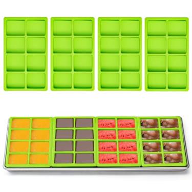 Imagem de 8 divisórias de bandeja de silicone cavidade para secador de congelamento direto da colheita, bandejas médias e pequenas, 4 bandejas de silicone verde para colheita, acessórios de liofilização certa