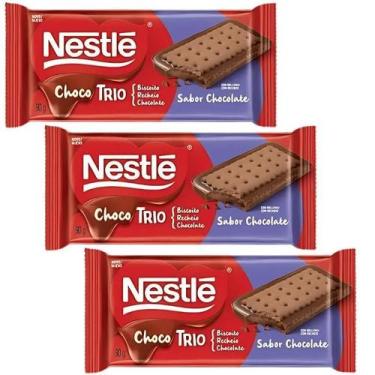Imagem de Chocolate Nestlé Chocotrio Chocobiscut Kit 3 Barras De 90G - Nestle