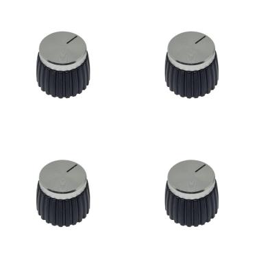 Imagem de Kit 4 Knob Amplificador Estilo Marshall Prateado Silver